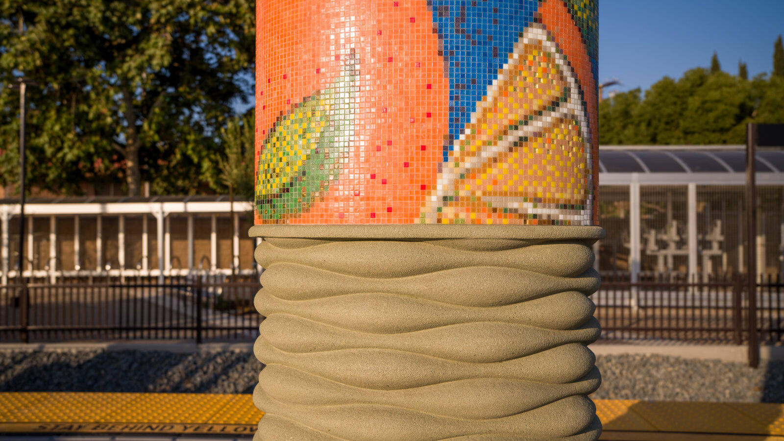 Glendora Station mosaic column
